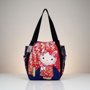 Sanrio Hello Kitty Balloon Shoulder Bag Kimono Manufatto Sakura Japan NWT